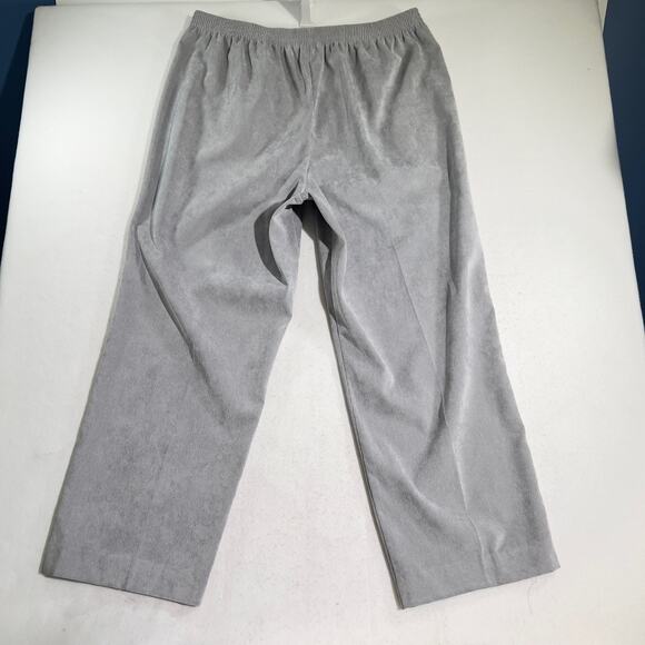 Alfred Dunner Pull On Pants Woman's 18 Elastic Back Waist Grey Corduroy Pockets - Picture 3 of 11